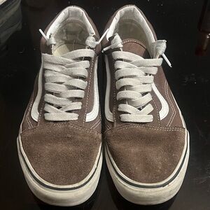 Vans Old Skool Suede Sneakers in Brown and White